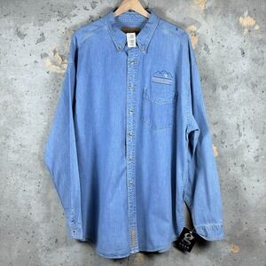 Gear For Sports BYU Brigham Young Denim Shirt Mens 2XL Blue Button Down